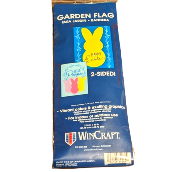 Wincraft Double Sided Happy Easter Hello Peeps Small Garden Flag - Picture 2 of 4
